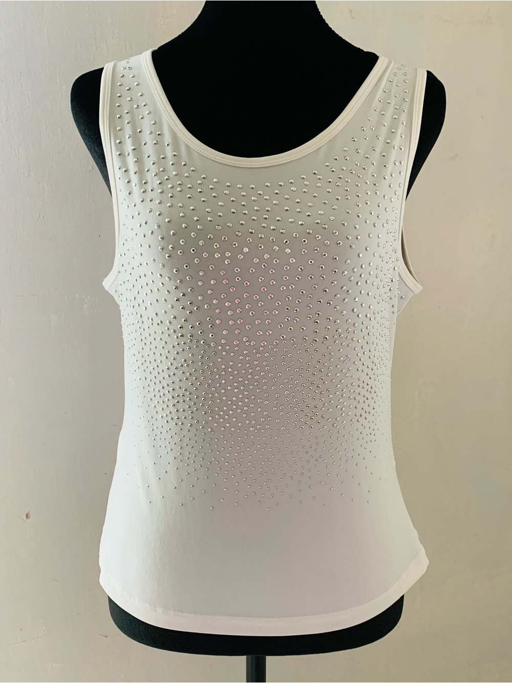 Casual Basic Calvin Klein White Rhinestone Embellished Tank Size Small S